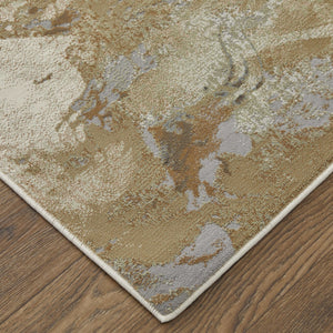 HomeRoots 4' Striking Blue, Orange, and Ivory Abstract Area Rug for Contemporary Home Décor and Style 9' X 12' 513164