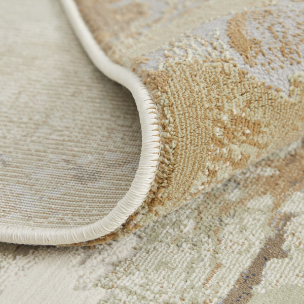 HomeRoots 4' Striking Blue, Orange, and Ivory Abstract Area Rug for Contemporary Home Décor and Style 12' X 15' 513167