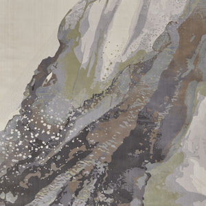 HomeRoots 4' Blue Gray and Ivory Abstract Area Rug - Stylish Modern Design for High-Traffic Spaces and Durability 4' X 6' 513177