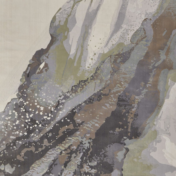 HomeRoots 4' Blue Gray and Ivory Abstract Area Rug - Stylish Modern Design for High-Traffic Spaces and Durability 4' X 6' 513177