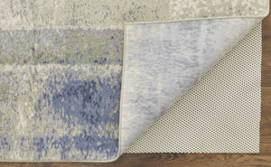 Homeroots 8' X 10' Blue And Ivory Abstract Power Loom Distressed Area Rug  Polypropylene 513187