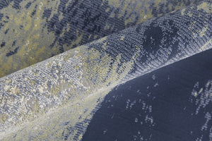 Homeroots 10' X 13' Blue Green And Ivory Abstract Power Loom Distressed Area Rug  Polypropylene 513189