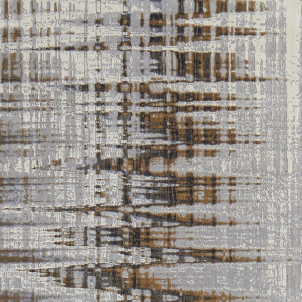 HomeRoots 4' Modern Abstract Area Rug in Blue, Orange & Gray - Soft, Durable, Stylish Home Decor Accent 8' Runner 513198