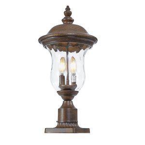 English Elm 21"(H) Vintage Outdoor Lamp Post Light, Waterproof Bronze Garden Lantern with Clear Glass Shade, E12 Bulb Ready W2312P389949