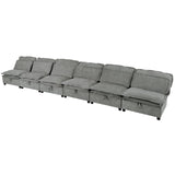 English Elm Double-Layer Cushion Modern Large U-Shaped Modular Sofa, Freely Combinable 6-Seater With Storage Function, Convertible To Sofa Bed, Perfect For Living Rooms, Offices, and Apartments