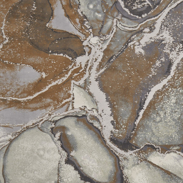 HomeRoots 4' Elegant Gray and Brown Marble Power Loom Area Rug - Stylish, Durable, and Versatile for Any Space 8' X 10' 513203