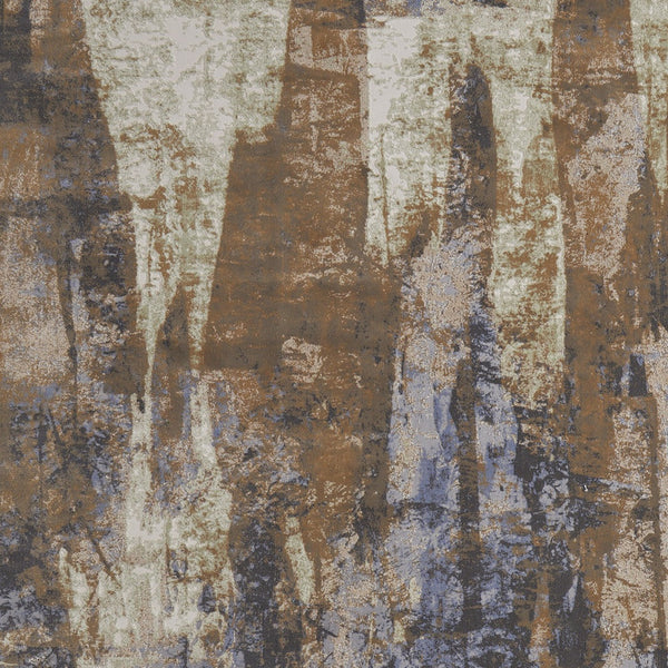 Homeroots 4' X 6' Blue And Ivory Abstract Power Loom Distressed Area Rug Brown,Blue,Ivory Polypropylene 513217