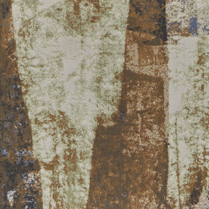 Homeroots 8' Brown Blue And Ivory Abstract Power Loom Distressed Runner Rug Brown,Blue,Ivory Polypropylene 513222