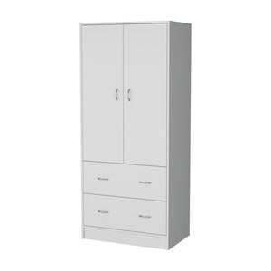 English Elm FM Wenden Wardrobe White – 2 Doors, 2 Drawers & Hanging Rod for Spacious, Durable Bedroom Storage B128S00065