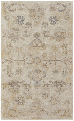 Homeroots 8' X 10' Ivory And Gray Abstract Power Loom Distressed Area Rug  Polypropylene 513255