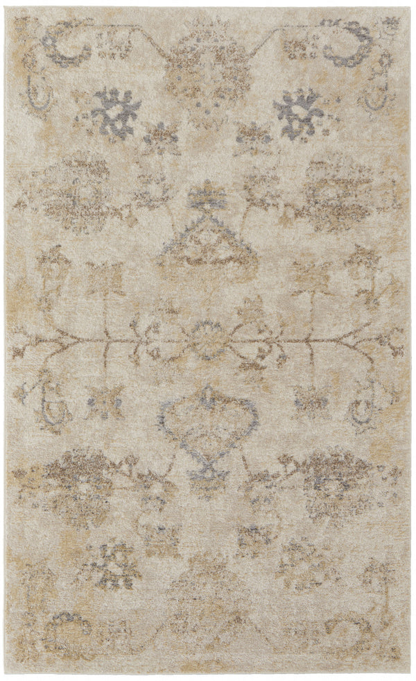 Homeroots 8' X 10' Ivory And Gray Abstract Power Loom Distressed Area Rug  Polypropylene 513255