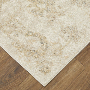 Homeroots 8' X 10' Ivory And Gray Abstract Power Loom Distressed Area Rug  Polypropylene 513255