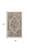 Homeroots 8' X 10' Ivory Gray And Brown Floral Power Loom Distressed Area Rug Ivory,Gray,Brown Polypropylene 513311