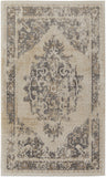 Homeroots 8' X 10' Ivory Gray And Brown Floral Power Loom Distressed Area Rug Ivory,Gray,Brown Polypropylene 513311