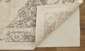 Homeroots 8' X 10' Ivory Gray And Brown Floral Power Loom Distressed Area Rug Ivory,Gray,Brown Polypropylene 513311