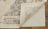 Homeroots 8' X 10' Ivory Gray And Brown Floral Power Loom Distressed Area Rug Ivory,Gray,Brown Polypropylene 513311