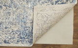 Homeroots 8' X 10' Blue And Ivory Floral Power Loom Distressed Area Rug Blue,Ivory Polypropylene 513315