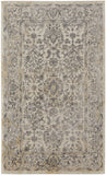 Homeroots 8' X 10' Gray And Ivory Floral Power Loom Distressed Area Rug Gray,Ivory Polypropylene 513319