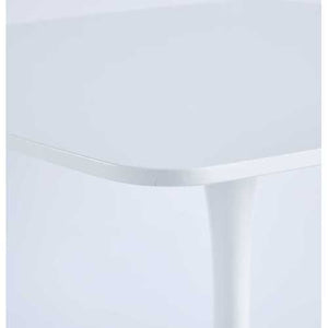 English Elm 42-inch Mid-Century Modern Pedestal Table – White MDF Top, Sturdy Metal Legs, Easy Assembly For Dining W3766P377025