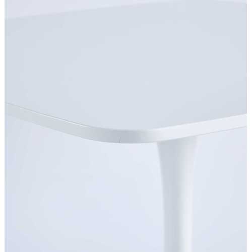 English Elm 42-inch Mid-Century Modern Pedestal Table – White MDF Top, Sturdy Metal Legs, Easy Assembly For Dining W3766P377025