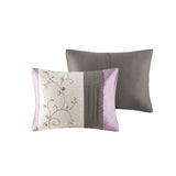 Madison Park Serene Transitional Embroidered 7 Piece Comforter Set MP10-3448 Purple