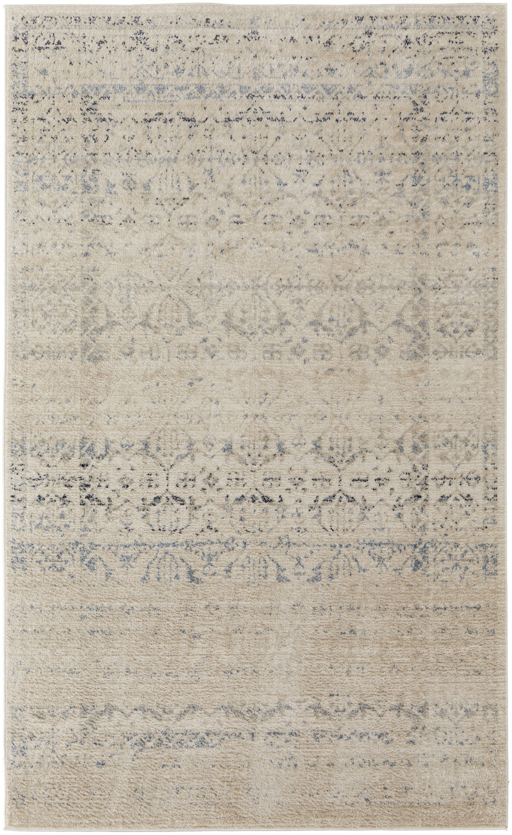 Homeroots 8' X 10' Ivory And Gray Abstract Power Loom Distressed Area Rug  Polypropylene 513331