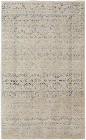 Homeroots 8' X 10' Ivory And Gray Abstract Power Loom Distressed Area Rug  Polypropylene 513331