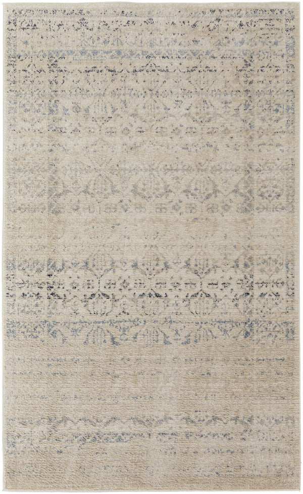 Homeroots 8' X 10' Ivory And Gray Abstract Power Loom Distressed Area Rug  Polypropylene 513331