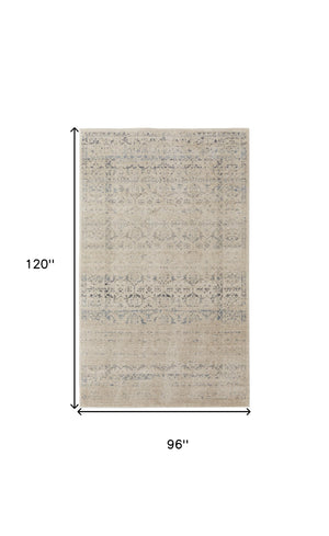 Homeroots 8' X 10' Ivory And Gray Abstract Power Loom Distressed Area Rug  Polypropylene 513331