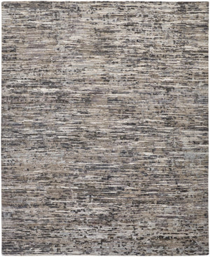 HomeRoots 4' Handcrafted Abstract Wool Area Rug in Gray, Brown & Beige - Elevate Your Space with Elegance 4' X 6' 513333