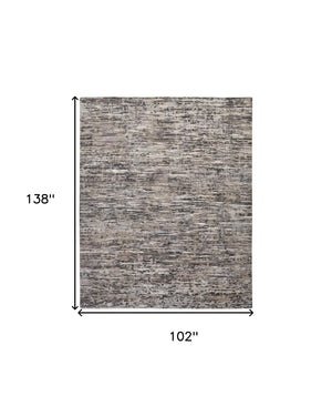 HomeRoots 4' Handcrafted Abstract Wool Area Rug in Gray, Brown & Beige - Elevate Your Space with Elegance 9' X 12' 513336