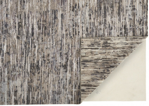 HomeRoots 4' Handcrafted Abstract Wool Area Rug in Gray, Brown & Beige - Elevate Your Space with Elegance 10' X 13' 513337