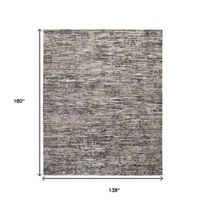 HomeRoots 4' Handcrafted Abstract Wool Area Rug in Gray, Brown & Beige - Elevate Your Space with Elegance 12' X 15' 513339