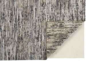 HomeRoots 4' Handcrafted Abstract Wool Area Rug in Gray, Brown & Beige - Elevate Your Space with Elegance 12' X 15' 513339