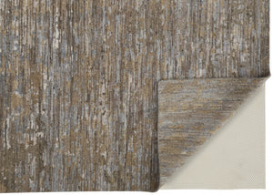 HomeRoots 4' Contemporary Hand-Knotted Wool Area Rug in Brown and Ivory - Unique Abstract Design for Any Room 4' X 6' 513341