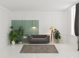 HomeRoots 4' Contemporary Hand-Knotted Wool Area Rug in Brown and Ivory - Unique Abstract Design for Any Room 5' X 8' 513342