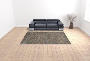 HomeRoots 4' Contemporary Hand-Knotted Wool Area Rug in Brown and Ivory - Unique Abstract Design for Any Room 9' X 12' 513344