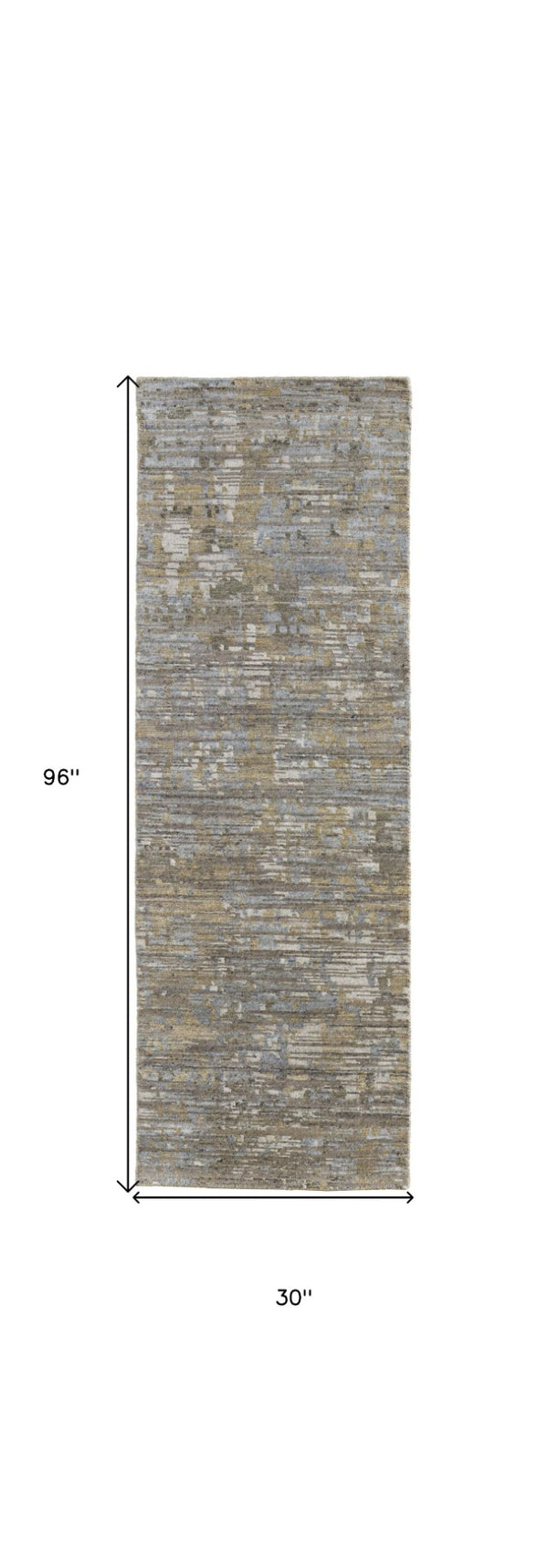 HomeRoots 4' Contemporary Hand-Knotted Wool Area Rug in Brown and Ivory - Unique Abstract Design for Any Room 8' Runner 513346