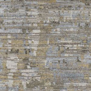HomeRoots 4' Contemporary Hand-Knotted Wool Area Rug in Brown and Ivory - Unique Abstract Design for Any Room 8' Runner 513346