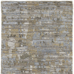 HomeRoots 4' Contemporary Hand-Knotted Wool Area Rug in Brown and Ivory - Unique Abstract Design for Any Room 8' Runner 513346