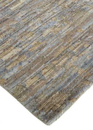 HomeRoots 4' Contemporary Hand-Knotted Wool Area Rug in Brown and Ivory - Unique Abstract Design for Any Room 12' X 15' 513347