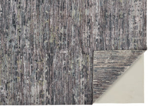 HomeRoots 4' Hand-Knotted Wool Area Rug in Blue and Gray Abstract Design for Modern Home Elegance 4' X 6' 513349