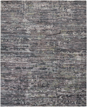 HomeRoots 4' Hand-Knotted Wool Area Rug in Blue and Gray Abstract Design for Modern Home Elegance 12' X 15' 513355