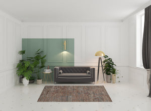 Homeroots 5' X 8' Red And Blue Wool Abstract Hand Knotted Area Rug  Wool 513358