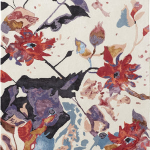 HomeRoots 4' Timeless Blue and Red Floral Hand-Tufted Area Rug - Elegant Comfort for Living Rooms & Bedrooms 5' X 8' 513366