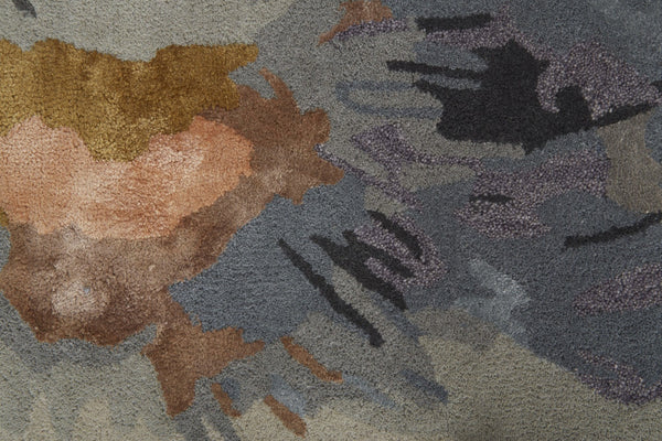 HomeRoots 4' Blue and Gray Floral Hand-Tufted Wool Area Rug - Timeless Style for Cozy Living Spaces 4' X 6' 513383