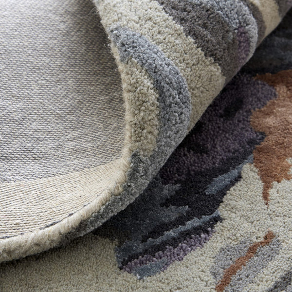 HomeRoots 4' Blue and Gray Floral Hand-Tufted Wool Area Rug - Timeless Style for Cozy Living Spaces 4' X 6' 513383