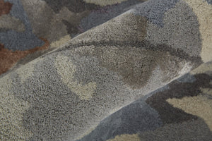 HomeRoots 4' Blue and Gray Floral Hand-Tufted Wool Area Rug - Timeless Style for Cozy Living Spaces 10' X 14' 513387