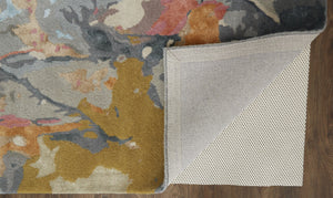 HomeRoots 4' Elegant Hand-Tufted Wool Area Rug with Timeless Ivory and Blue Floral Design for Cozy Spaces 8' X 10' 513391