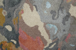 HomeRoots 4' Elegant Hand-Tufted Wool Area Rug with Timeless Ivory and Blue Floral Design for Cozy Spaces 8' X 10' 513391